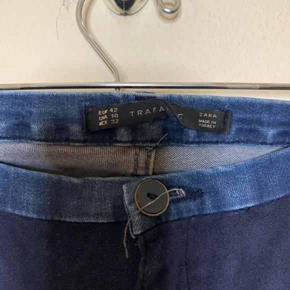 Zara Trafaluc Suede Moto Denim Skinny Jeans - Picture 2 of 4